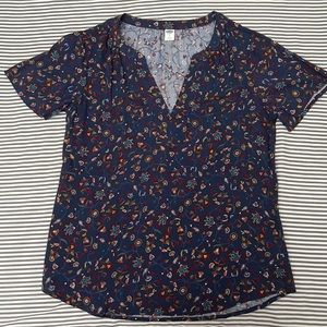 Blue Paisley Print Blouse